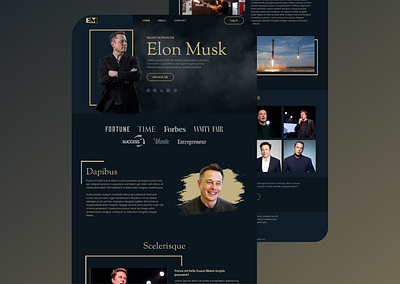 Elon Musk Website design branding celebrity creative design elon musk enterpreneur falcon9 figma flamethrower illustration spacex technology tesla the boring company the road star ui ui design uidesign