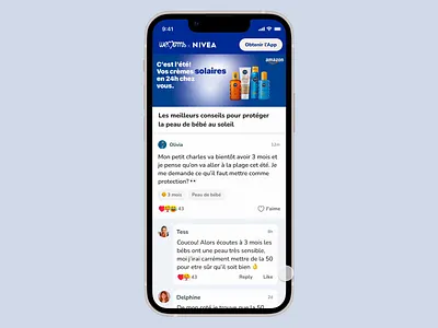 Nivea x WeMoms: Ads + UGC Scroll Page brand branding consumer mobile ugc ui ux