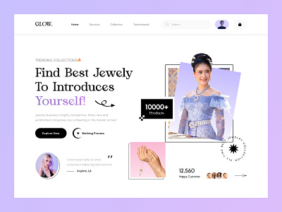 Jewelry Website Landing Page UI Design. clean e commerce ecommerce home page jewelry jewelry landingpage jewelry web design jewelry website landing page minimal modern ui ux web web design web ui website