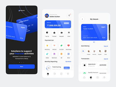 Sabank - Finance Mobile App by Sabrina Meilya for Columbus on Dribbble