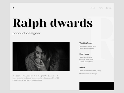 R. | 🙎‍♀️ Portfolio Website business daily ui figma flat design landing page portfolio ui ui ux webpage website