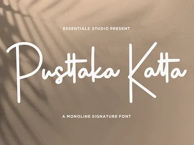 PUSTTAKA KATTA font monoline script monoline signature signature font