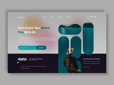 Travel Home page animation branding lan landingpage landingpagedesign ui