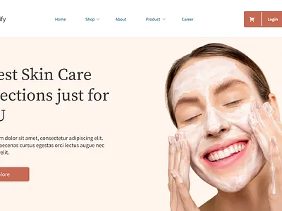 Skin Care landing page 3d branding design product design ui uiux vector