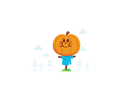 Spy Pumpkin ae animation berg character crow cute design field funny graphic halloween illustration little motion pumpkin spooky