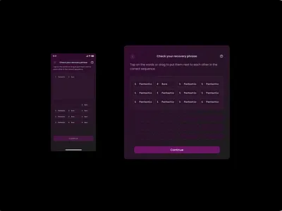 Crypto wallet Passphrase branding crypto design graphic design illustration ui uiux