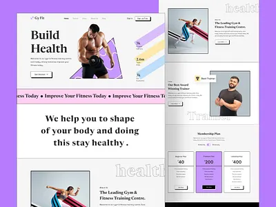 Health & Fitness Website clean ui fitness fitness club fitness website gym gym website health homepage landing page neubrutalism neubrutalism website personal trainer retro retro website sport trendy website webdesign website workout yoga