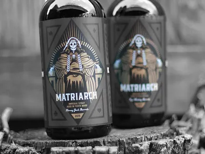 Matriarch Stout beer bottle label matriarch packaging queen