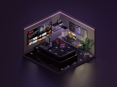 Just a lil isometric room :) 3d 3d art blender cycles design designers room isometric room workspace