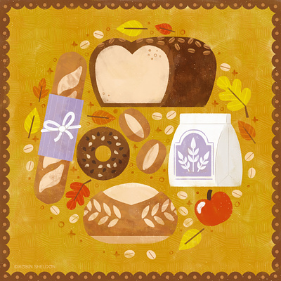 Day 27 - BREAD art bread cute design digital digital illustration drawing drawtober fall food illustration robin sheldon