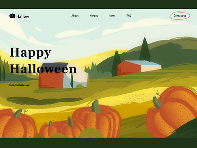 Pumpkin Days day design fram green happy header illustration landing pumpking ui vector website