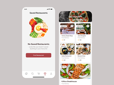Food Delivery App app delivery design designer e-commerce experience food interface landing page ui ux web design