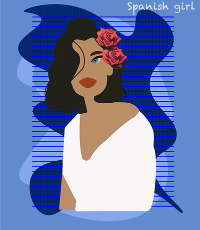 Spanish girl - Minimalist approach to nationality and aesthetic design graphic design illustration vector