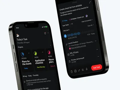 Create Task | View Task List checklist figma interface mobile ui