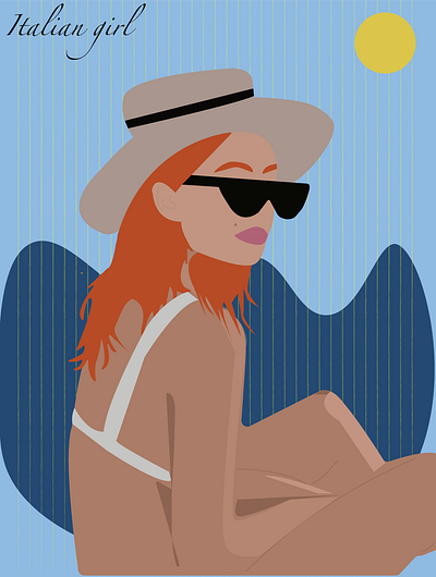 Italian girl - Minimalist approach to nationality and aesthetic design graphic design illustration vector