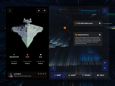 Spaceship Dashboard Concept Design captain car dashboard commander concept design dark mode dashboard data freelance game ui idea inspiration presentation space spaceship spaceship dashboard transparent ui user interface ux vehicle