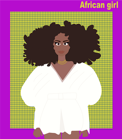 African girl - Minimalist approach to nationality and aesthetic design graphic design illustration