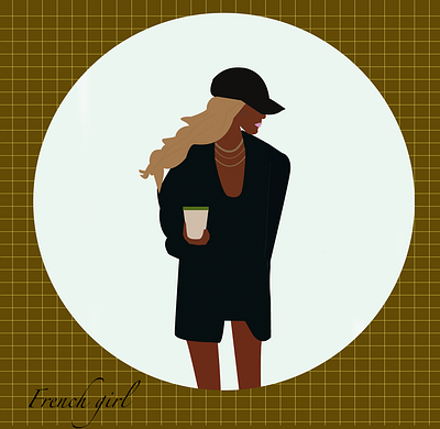 French girl - Minimalist approach to nationality and aesthetic design graphic design illustration vector