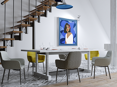 Artwork in a Modern Loft MockUp design graphic design illustration vector