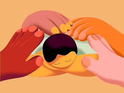 A World of Love - Warm Illustration 4 hands art art design art insparation artwork colorful colorful design diversity emotional support family hands illustration insparation inspire inspired peace trusting hands unity warm design warm illustation