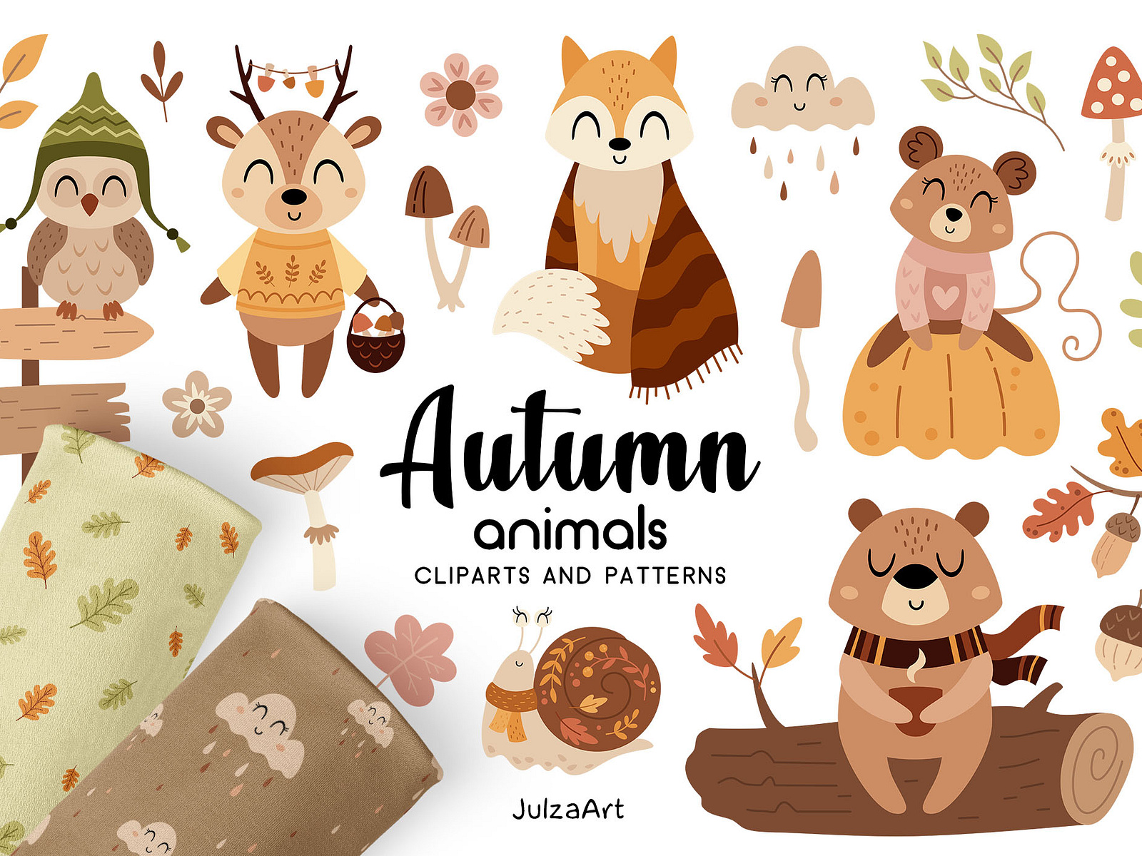 Autumn animals collection by Julia on Dribbble