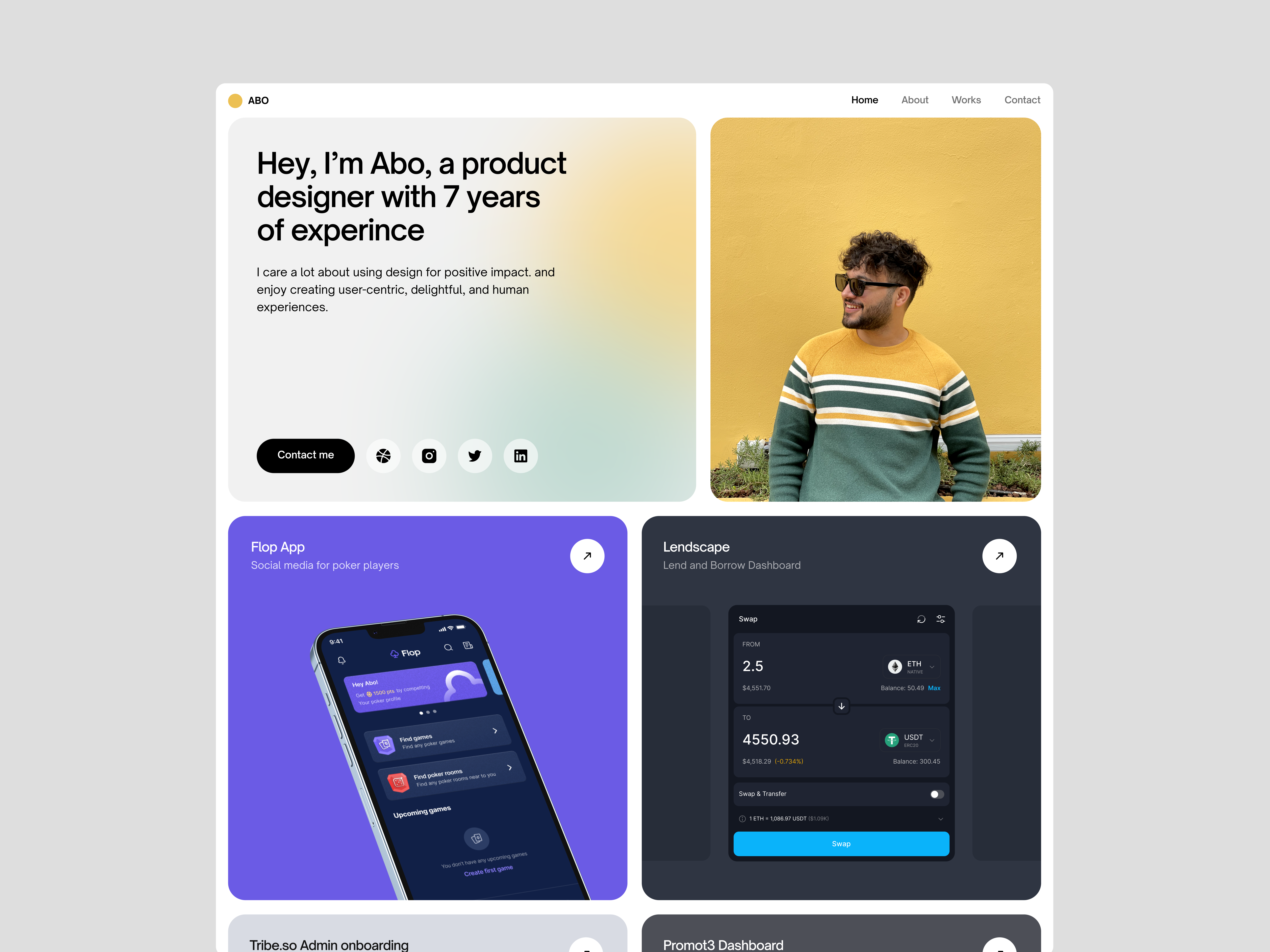 Personal Portfolio By Abo On Dribbble