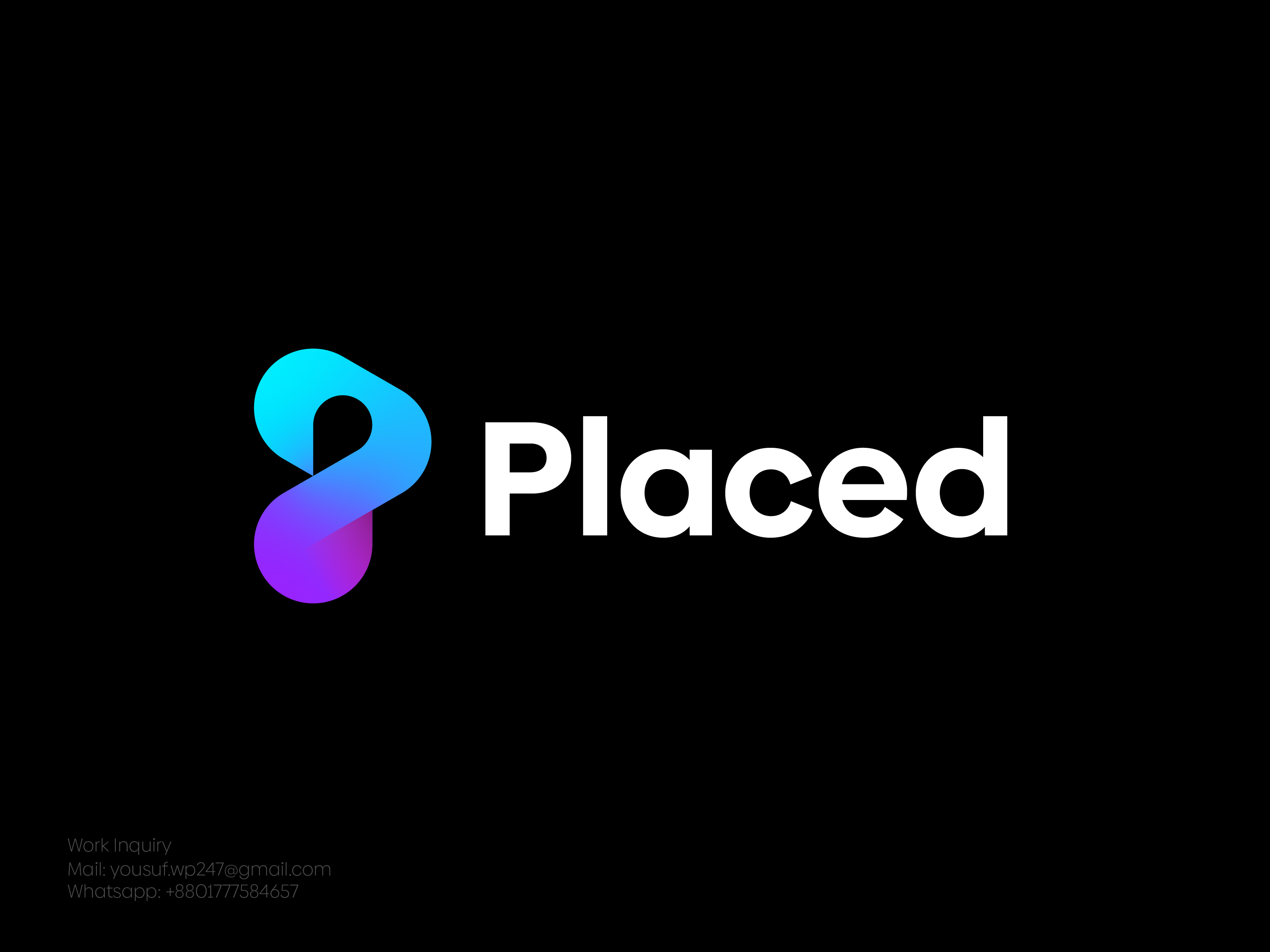 Placed Logo Design Modern P Letter with Pin Icon by Sumon Yousuf