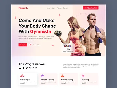 Website Design | Gym Fitness website Landing page design design figma fitness gym interface landing page sports ui ui design uidesign uiux uiux design user interface ux uxdesign web web design webdesign website workout