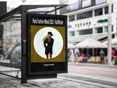 Paris Fashion Week Billboard design graphic design illustration vector