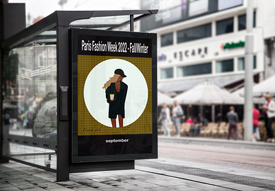 Paris Fashion Week Billboard design graphic design illustration vector