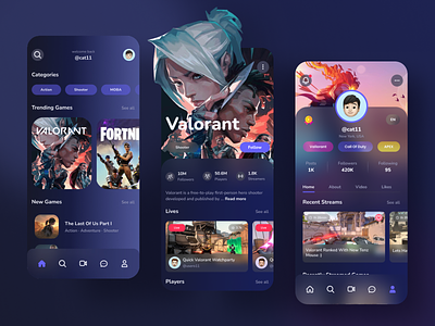 Streaming Platform App dark discord filters game gaming app ios mobile mobile app play profile stream streaming app twitch