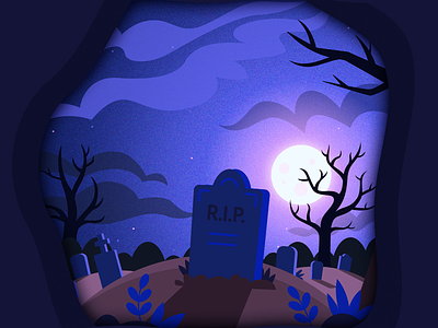 Spirits! animation ghost graveyard halloween haunted illustration motiongraphic pointstudio spirit spooky vector