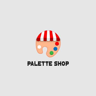 Palette shop Logo Concept branding design illustrator logo logo design minimalist palette shop typography vector