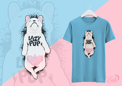 Lazy Pup design graphic design illustration pet t shirt design