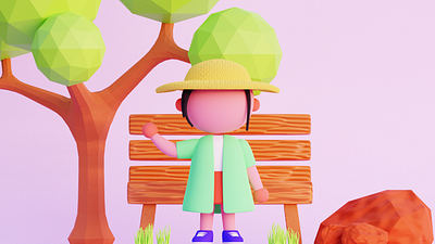 Little character susy 3d animation app blender design graphic design illustration ui vector