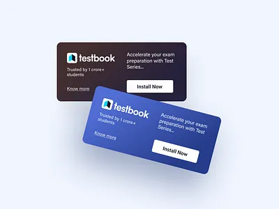 Banners app update banner banners branding design edtech graphic design install now mobile design testbook ui