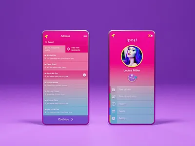 postcard app address list src 3d app design mobi mobile ui ux