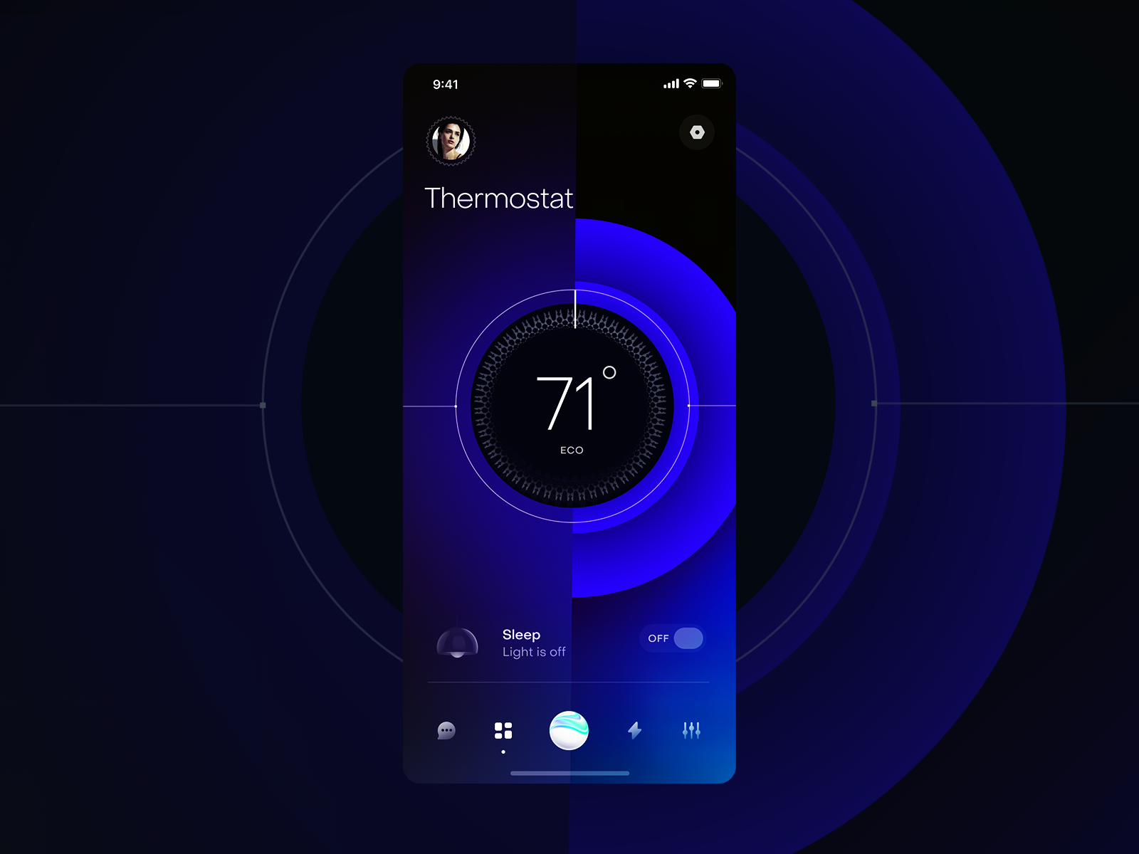 Thermostat UI visual by Gleb Kuznetsov on Dribbble