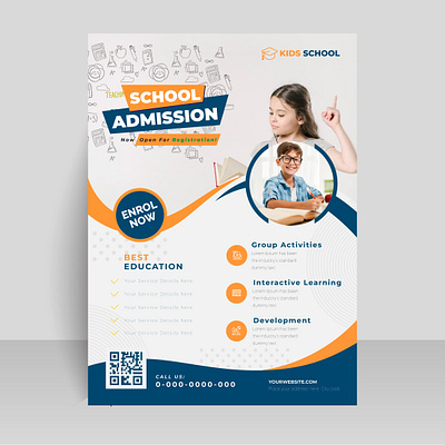 School admission flyer and leaflet design admission booklet design branding brochure design college design flyer design illustration leafle logo poster profesional school school admission ui university vector