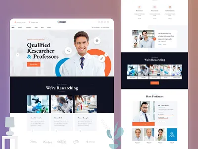 Brezok - Researcher & Professors Web Design academic branding business design education illustration innovation laboratory logo medical research modern portfolio professors research center research groups research institutions researcher ui ux vector