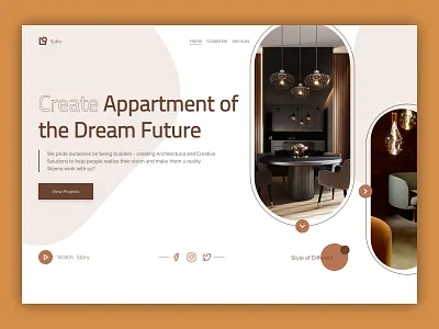 Interior Header Concept aesthetic design creative design furniture graphic design header interior product design ui uiux user interface