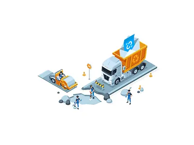 Road Repair 2d art creative design drawing illustration isometric ui vector