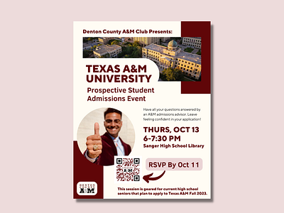 Aggie Admission Event Flyer design event flyer flyer print design