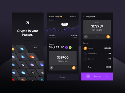 Crypto Exploration banking blockchain crypto currency dark ui defi fintech graph interface investment minimal product swap trade trading ui ux visual wallet web3