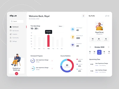 LMS Student Dashboard admin course dashboard e learning education education app elearning learning lesson ofspace online class online course online tutoring school skills student tutor