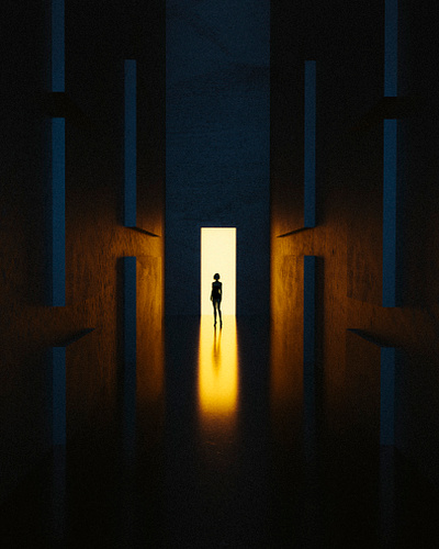 Leading lines 3d cinema cinematic city dark digital art