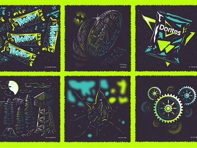 Inktober 2022 -- Days 25-30 branding design drawing graphic design illustration inktober logo typography ui ux vector