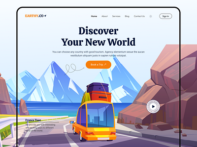 Travel Agency Website agency application flight home page journey landing travel travel agent travel guide trip ui ux website design