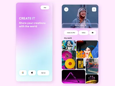 User profile app design mobile typography ui user profile
