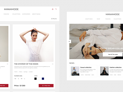 Fashion Website branding cart chanel clothig e commerce e commerce fashion gucci minimal mode model product page shop style ui ui design ux ux design visual design web design